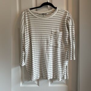 Audrey 3+1 Black and White Striped Top